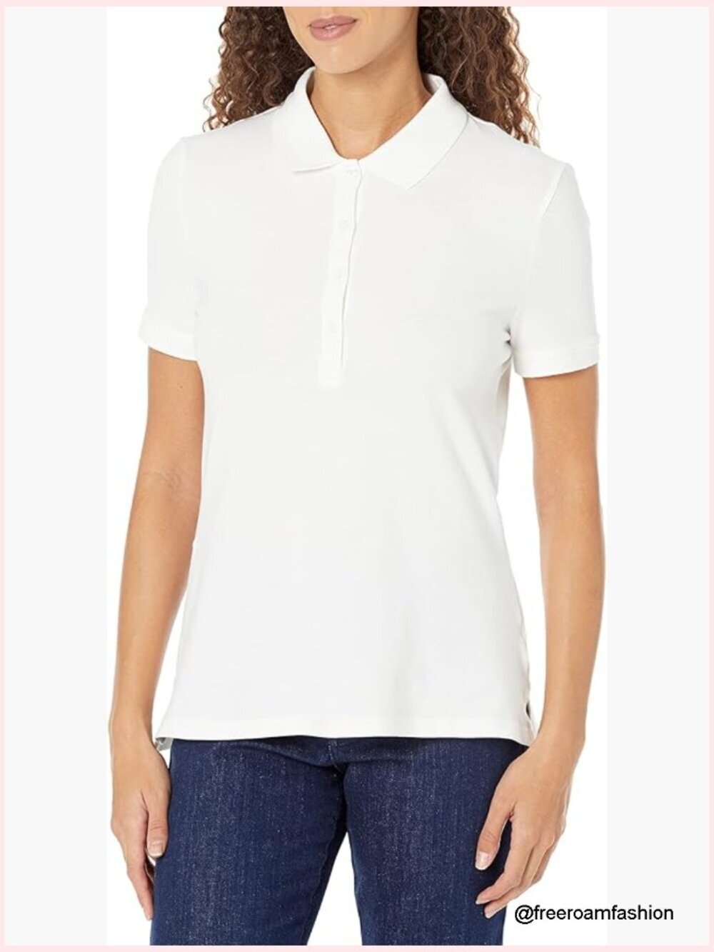 Women's Short-Sleeve Polo Shirt, Soft Stretch Cotton Jersey